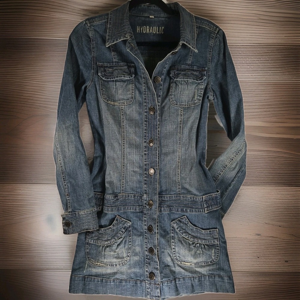 Vintage Y2K Denim Babydoll Mini Dress Western Cowgirl Festival‎ Core Size 7/8